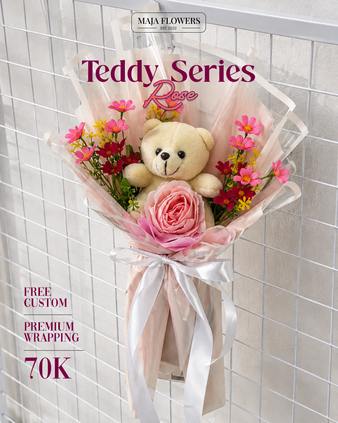 Teddy Series - Rose Petite - Buket Maja
